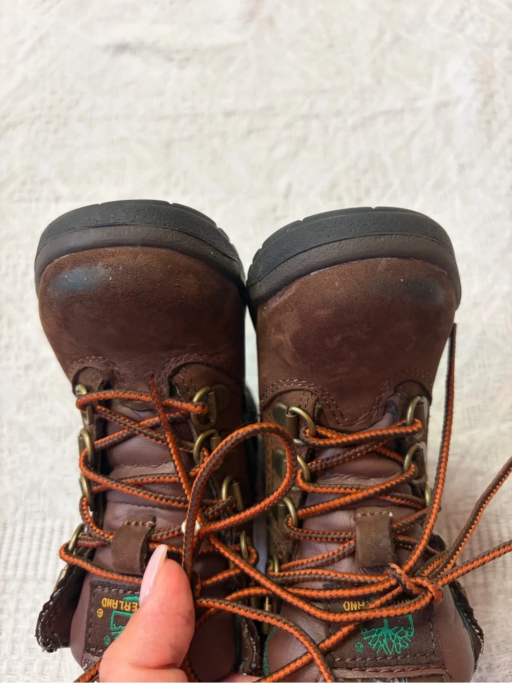 Timberland Brown and Green Kids Hiking Boots